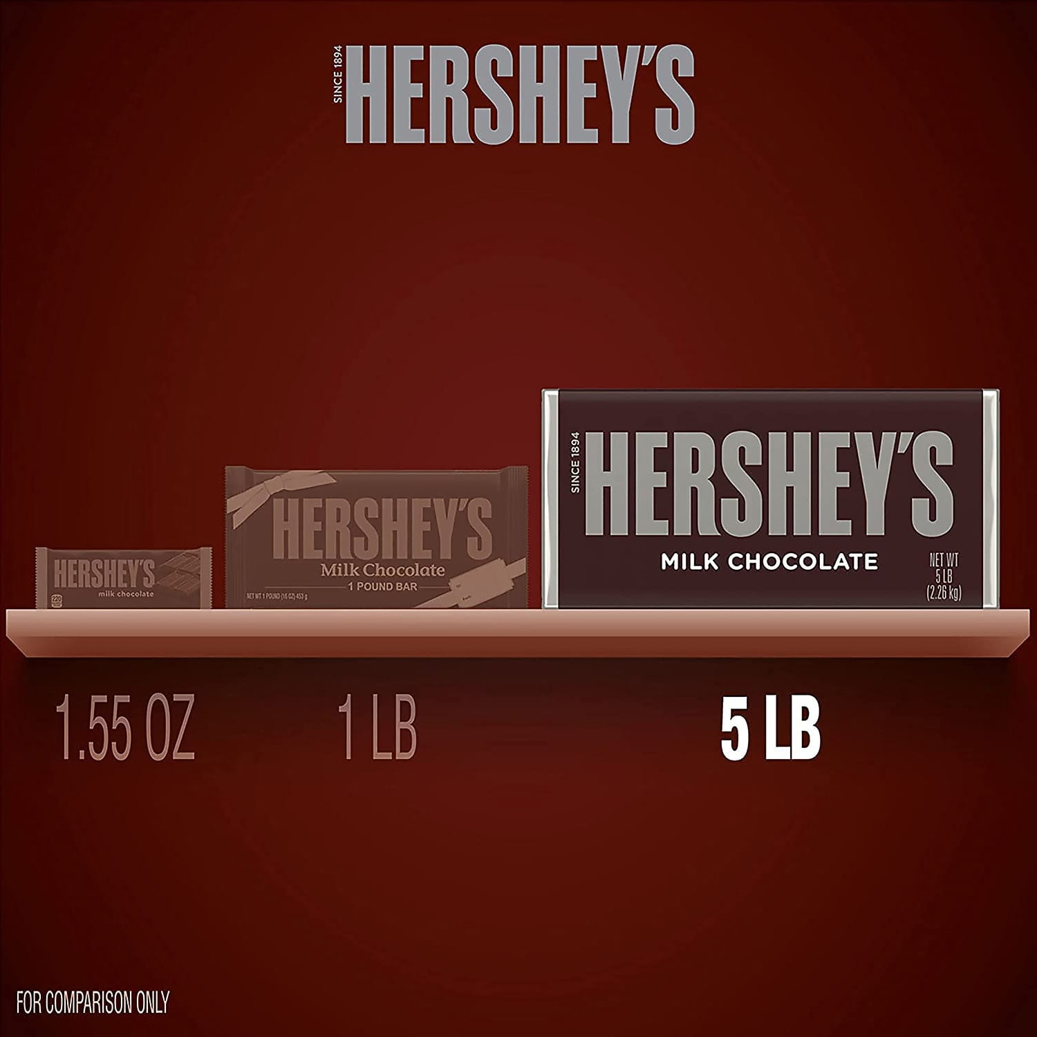 HERSHEY'S Milk Chocolate Bar, 5 lbs