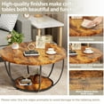 thumbnail image 7 of 31.5" Round Coffee Table, 2-Tier Coffee Tables for Living Room, Small Wood Coffee Table with Storage, Modern Accent Center Table for Living Room & Kitchen, 7 of 7