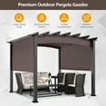 thumbnail image 6 of Costway 10 x 10ft Patio Pergola Gazebo Sun Shade Shelter W/Retractable Canopy, 6 of 9