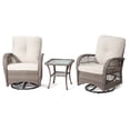 thumbnail image 5 of MeetLeisure 3-Piece Wicker Outdoor Rocking Chair Patio Conversation Set, Beige, 5 of 7