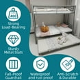 thumbnail image 2 of Enyopro Metal Twin Bunk Bed with Safety Guardrail and Trundle, Heavy Duty Steel Frame Bunk Bed for Teens & Adults, Silver, 2 of 7