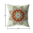 thumbnail image 5 of 28" Orange Green Mandala Indoor Outdoor Throw Pillow, 5 of 5