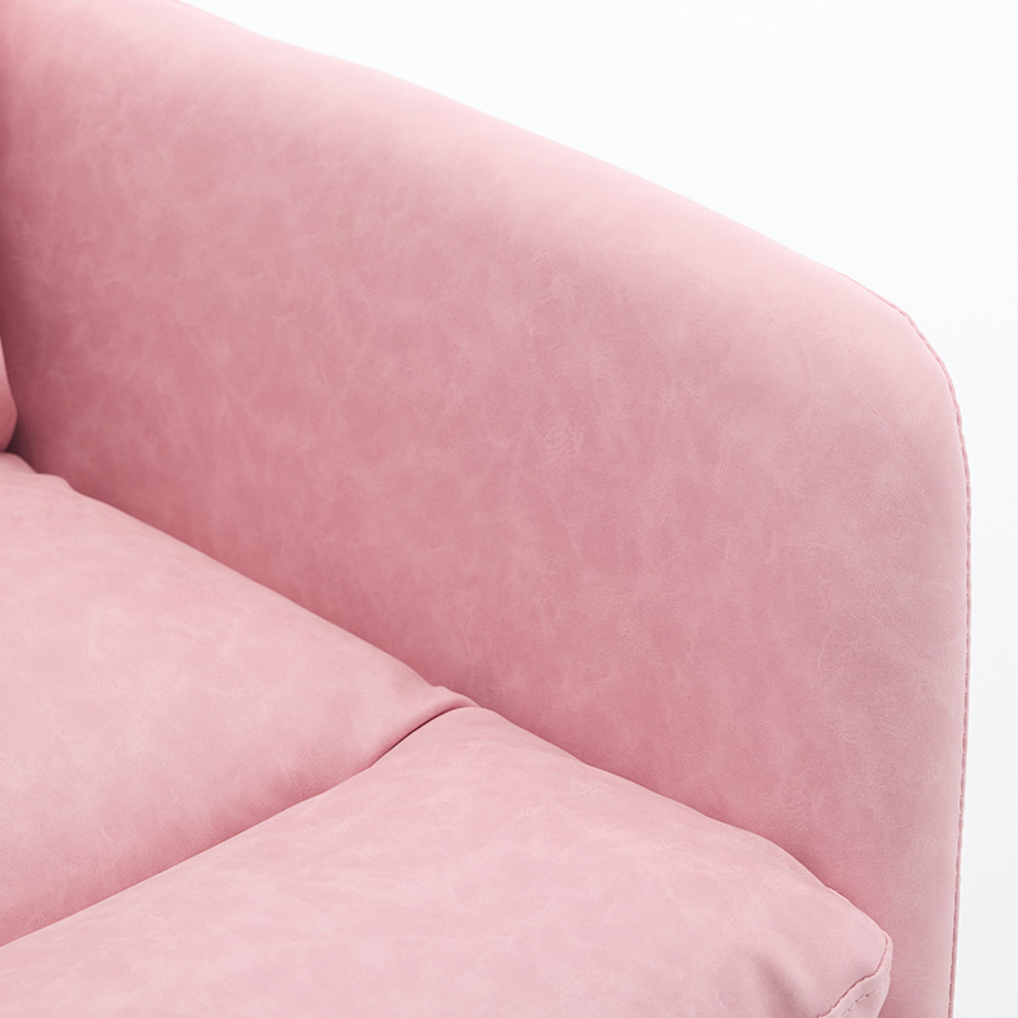 Leumius Office Chair with Black Base & Adjustable In Height,PU Leather Chair for Office Bedroom Dressing Table Pink
