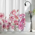 thumbnail image 2 of Pink Morning Glory Flower Fabric Shower Curtain Floral Branch Leaves Washable Shower Curtains for Bathroom, Waterproof Bath Curtain with Hooks Home Decor 36x72in, 2 of 8