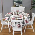 thumbnail image 2 of Paw Prints and Bones Round Tablecloth 60"x60",Wrinkle Wipeable Table Cloth for Kitchen Dining Room Picnic Patio Party, 2 of 6