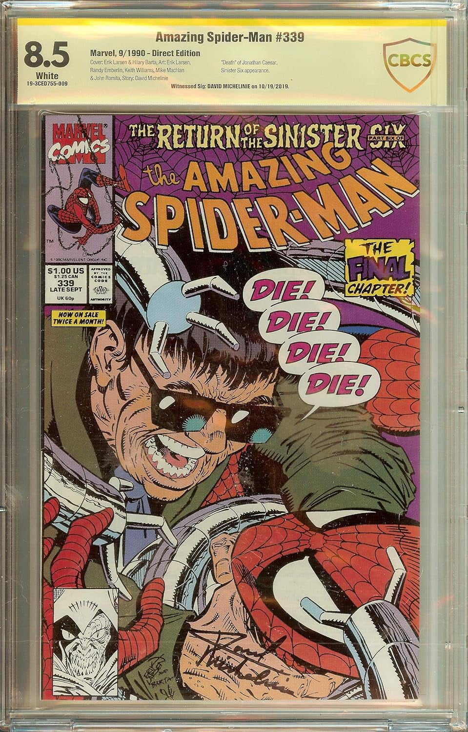 Amazing Spider-Man #339 CBCS (not CGC) 8.5 David Michelinie