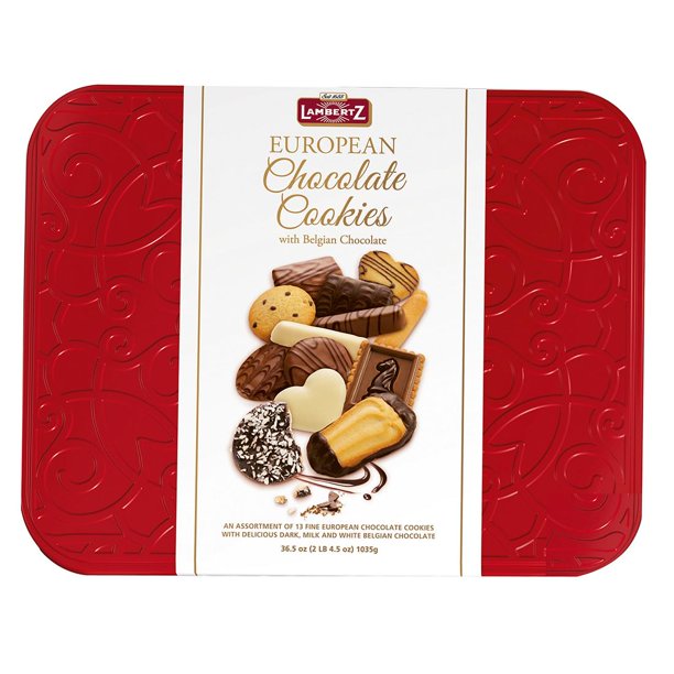 Lambertz European Chocolate Cookies Tin, 35 oz.
