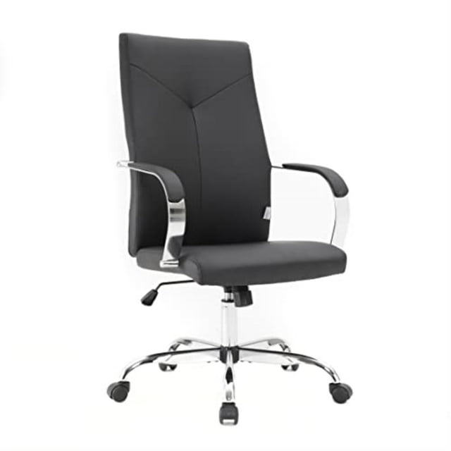 LeisureMod Sonora Chaise de Bureau de Conférence Moderne Haute Dossier Haute Hauteur Réglable en Cuir avec Inclinaison et Pivotement à 360 Degrés