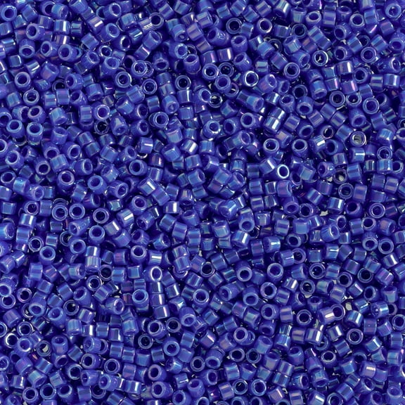 Miyuki Delica 11/0 - Blue Cyan Opaque AB DB1578 - 50gms Bag of Japanese Glass Beads