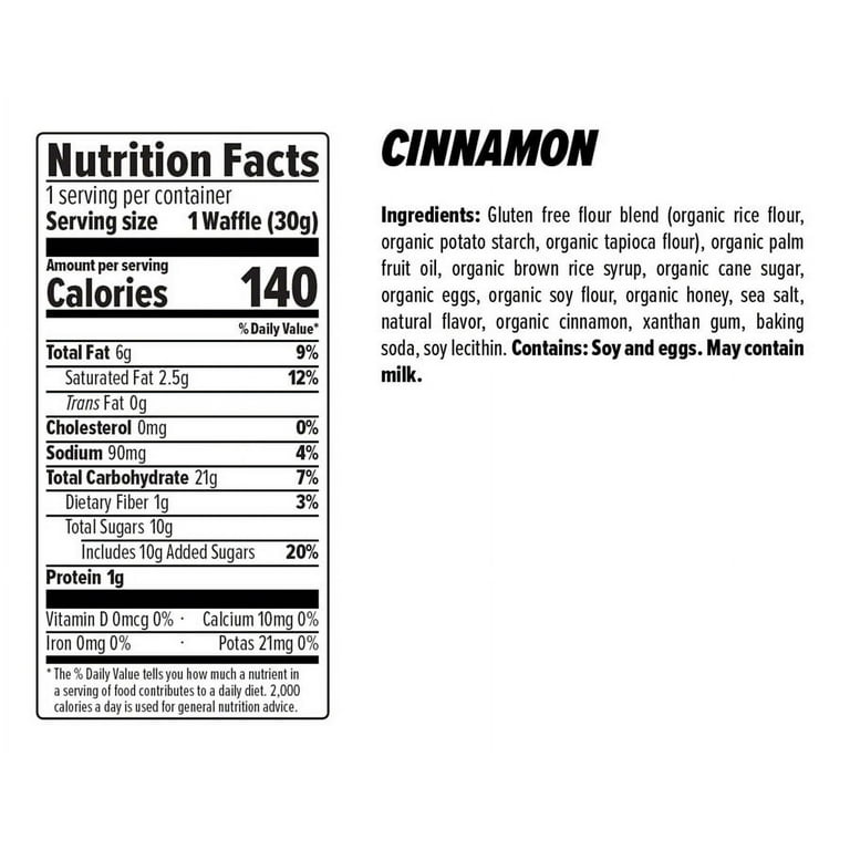 Honey Stinger Gluten Free Organic Waffle: Cinnamon, Box of 16