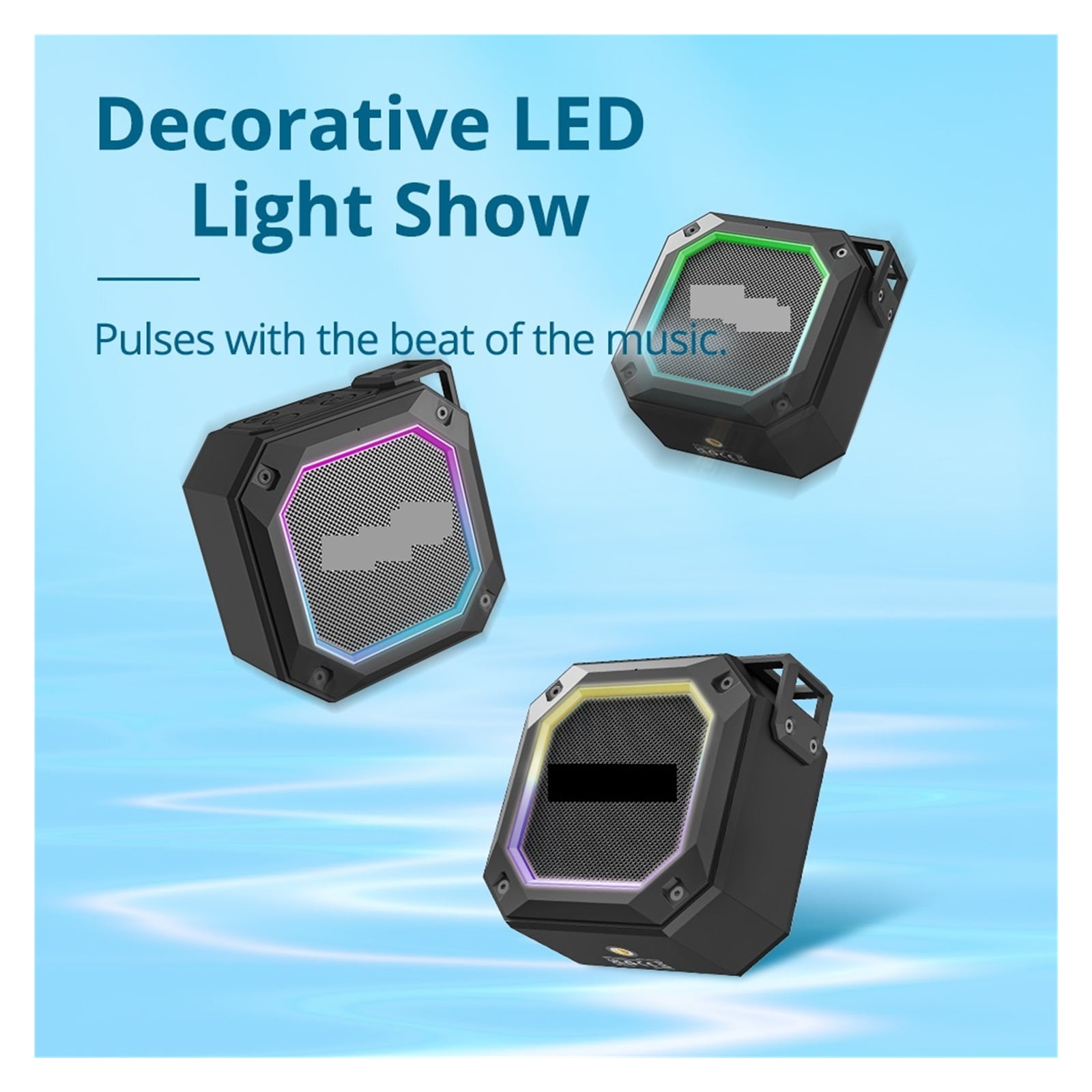 2 Speaker Portable Speaker With 5.3, True Wireless Stereo, Dual EQ Modes, IPX7 Waterproof, For Shower ,Powerful Voice Amplifier