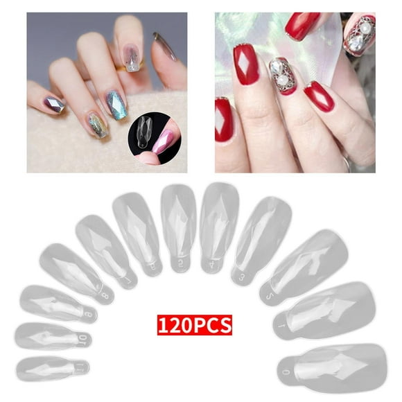 Puntas de Uñas Colcomx 120box Dual Forms Forma de Uñas Molde Diamante