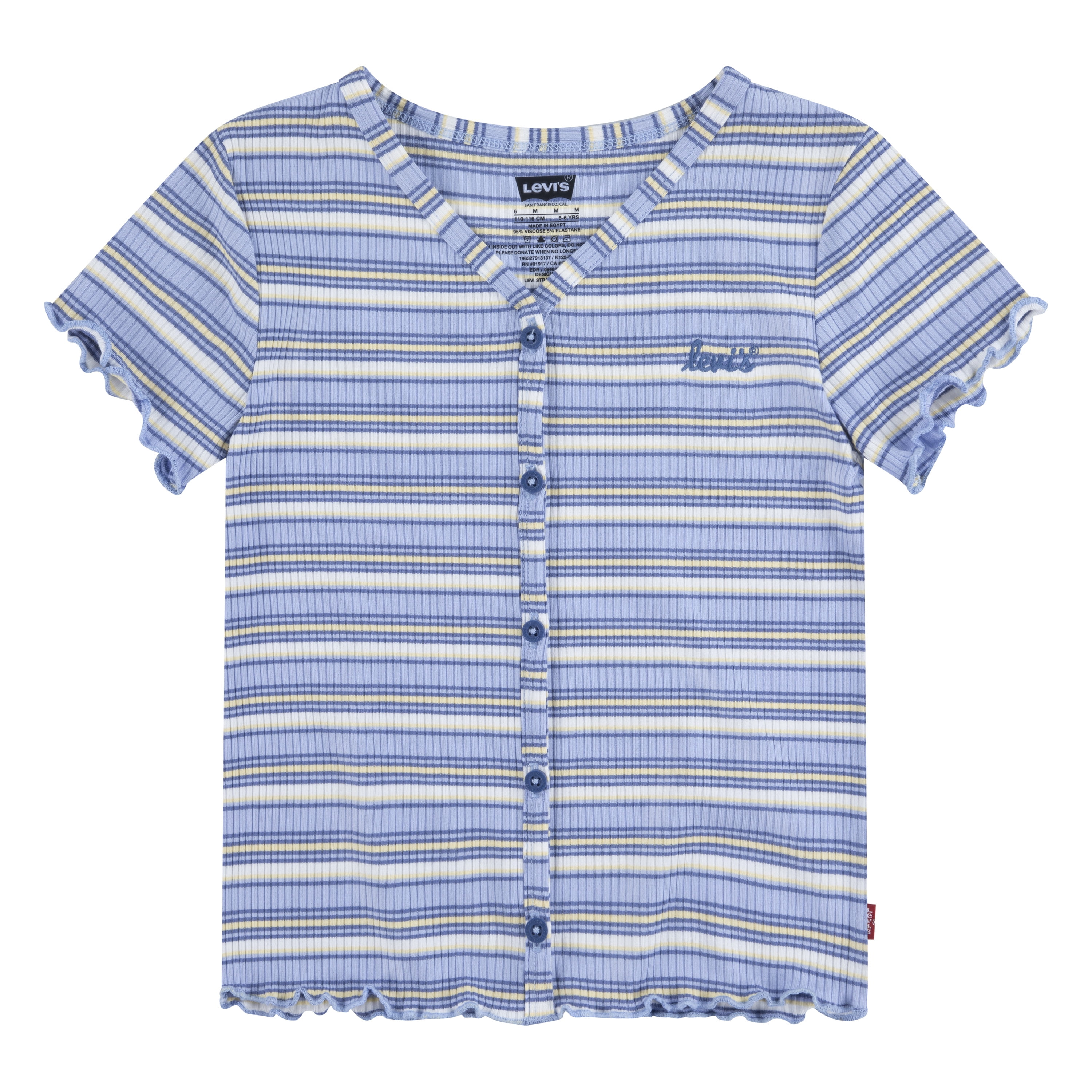 Levi Girls Short Sleeve Stripped Top, Sizes 4-16