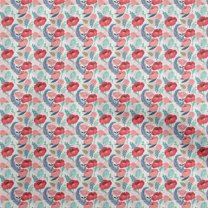 oneOone Viscose Chiffon Red Fabric Floral Fabric For Sewing Printed Craft Fabric By The Yard 42 Inch Wide