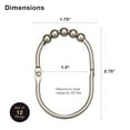 thumbnail image 4 of 2 Lb. Depot Shower Curtain Ring - Set of 12 Easy Glide Rollers with Oil Rubbed Bronze Finish - Stainless Steel Shower Hooks for Straight and Curved Rods - Decorative and Durable for Any Bathroom, 4 of 7