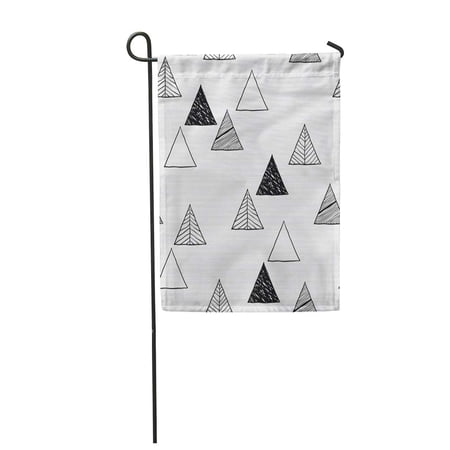 KDAGR Blue Drawn Triangles Pattern Abstract and Gray Hand Garden Flag Decorative Flag House Banner 28x40 inch