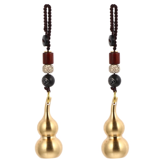 GOOHOCHY 2pcs gourd llaveros llaveros latón gourd llaveros titular de la llave DIY colgante colgante