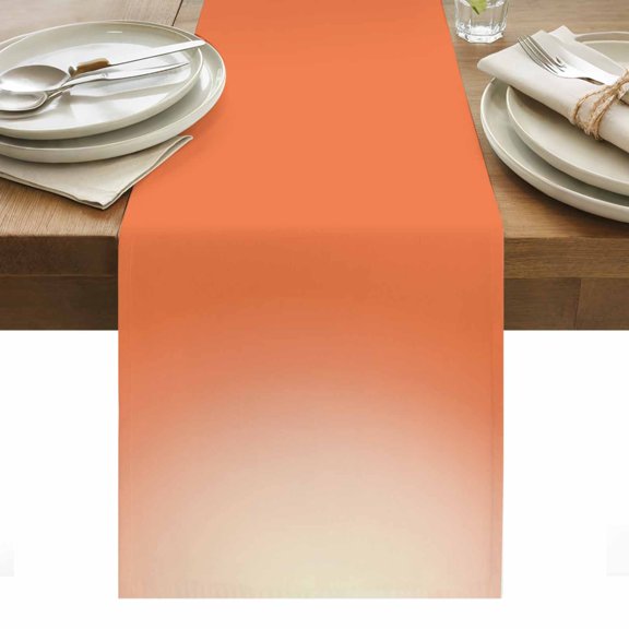 Orange Ombre Table Runner - 90 Inch Long, Kitchen Dining Table Runner Dresser Scarves, Modern Minimalist Gradient Aesthetic Farmhouse Decor for Coffee Tables Wedding Party Banquet