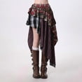 thumbnail image 2 of XIAONU Women's Plaid Mini Skirt Asymmetrical Patchwork Steampunk Skirt Edgy Grunge Festival Skirts, 2 of 4