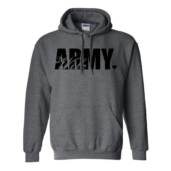Army Wife Heart Heart Hooded Sweatshirt