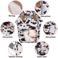 thumbnail image 4 of Mochila para pañales con estampado de vaca para bebés, niñas y madres con accesorios, 4 of 7