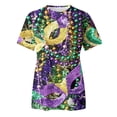 thumbnail image 4 of PMUYBHF T-Shirt Imprimé à Manches Courtes Col Rond pour Femmes Printemps Été Vacances 822 TG, 4 of 5