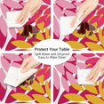 thumbnail image 3 of Pink Yellow Round Fitted Tablecloth Elastic Edged Floral Table Cover Waterproof Wipeable Table Cloth Tablecloth Fits Tables up to 36"-42", 3 of 6