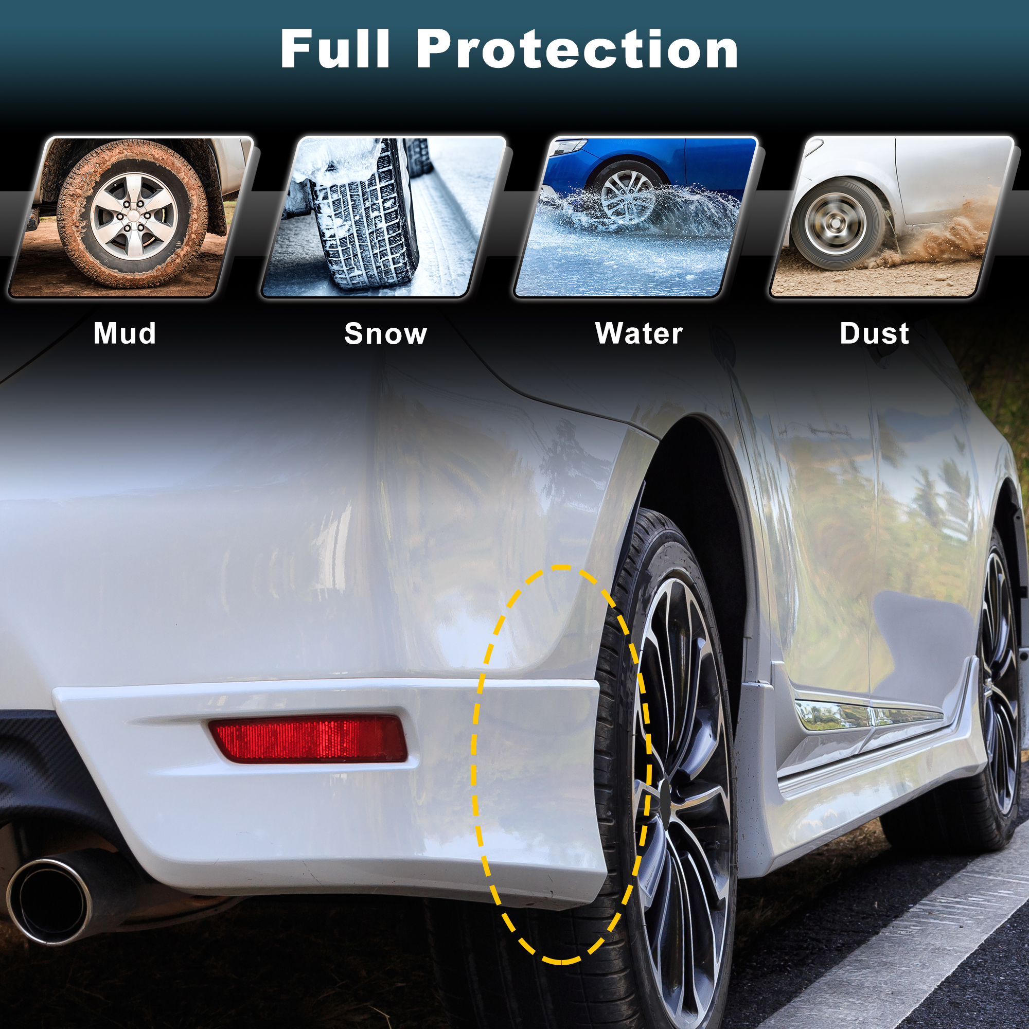 Unique Bargains Truck Mud Flaps Splash Guards for Dodge for Ram 1500 2019-2025 Direct-Fit Front & Rear Wheel Fender Guards All Weather Mud Guards Protection Kit