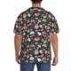 thumbnail image 3 of Balery Autumn Fox Owl Camisa Casual de Manga Corta con Botones para Hombre, Texturizada, Estilo Cubano, para Playa, Verano-Large, 3 of 5