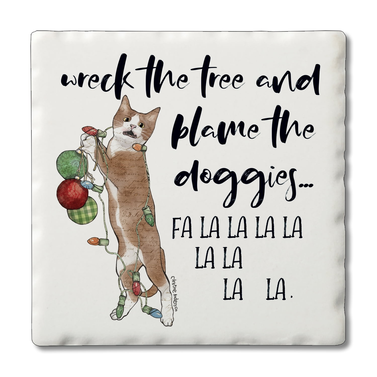 CounterArt 'Blame The Doggies' 1 Pack Single Absorbent Stone Coaster 4' Square