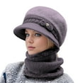 thumbnail image 2 of LEKODE Hat Scarf Set for Women Warm Sets for Women Neck Cover for Women Mens Workout Gloves Women Gloves Safety Gloves for Men Womens Winter Hat Dark Blue One Size, 2 of 5