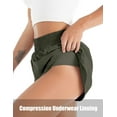 thumbnail image 3 of Womens Quick-Dry Running Shorts Sport Layer Elastic Waist Active Workout Shorts with Pockets, 3 of 5