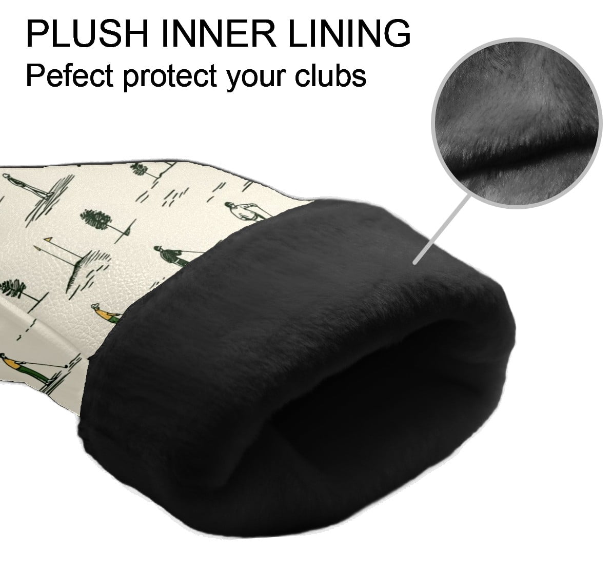 Golf Head Covers Leisure Sports Patterns for Driver, Wood & Hybrid, Premium Waterproof PU Leather with Plush Lining, Sporty Golf Gifts