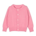 thumbnail image 1 of FYDUU Baby Girls Cardigan Sweater School Uniforms Button Long Sleeve Knit Tops Solid Color Kids Crew Neck Cardigans Sweater Fall Clothes Comfy Versatile, 1 of 1