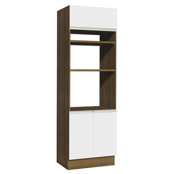 Mueble de Cocina Para Horno Madesa Glamy 70 cm 3 Puertas Marrón/Blanco