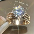 thumbnail image 3 of Elegant Engagement 18k Yellow Gold Plated Rings Cubic Zirconia Jewelry Sz 6-10, 3 of 7