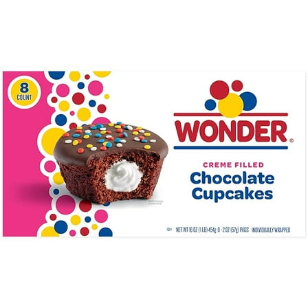 1x Wonder 8ct Chocolate Cupcakes 16 oz Multipack
