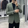thumbnail image 4 of Chaqueta de traje marrón para hombre, abrigo de un solo pecho, blazer gris para hombre, novedad en ropa, moda masculina 2024, clásico de moda, 4 of 5
