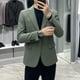 thumbnail image 4 of Chaqueta de traje marrón para hombre, abrigo de un solo pecho, blazer gris para hombre, novedad en ropa, moda masculina 2024, clásico de moda, 4 of 5
