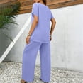thumbnail image 7 of Ankola 2 Piece Sets for Women Summer Short Sleeve Blouse Matching Sets Mother of The Bride Pant Suit Vacation Outfits, 7 of 7