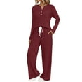 thumbnail image 2 of Women's Pajama Sets 2 Piece Sleepwear Lounge Set Long Sleeve Top & Matching Joggers, 2 of 6