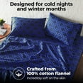 thumbnail image 4 of Superior 3-Count 150 GSM Navy Blue Cotton Flannel Sheet Set, Twin XL, 4 of 10