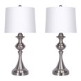 thumbnail image 1 of Grandview Gallery Lampe de Table Moderne 28,5 Pouces, Nickel Brossé (Lot de 2), 1 of 7