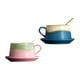 thumbnail image 4 of Taza de café taza de té con cuchara bebida sostenga bebidas calientes o frías taza de café taza de cerámica para adultos para adultos cocina casa casa Azul, 4 of 8