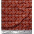 thumbnail image 1 of Soimoi Tissu en Rayonne Rouge Flèches & Triangles Imprimés Géométriques au Mètre 56 Pouces de Large, 1 of 3