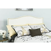 BizChair Upholstered King Size Headboard with Nailtrim in White Fabric