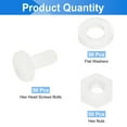 thumbnail image 3 of Uxcell 150 Pack/50 Sets Nylon Hex Bolts, M3 x 6mm Plastic Full Threaded Hex Head Screws Bolts and Nuts with Flat Washers for Machinery Electronics Industrial Accessories, White, 3 of 6