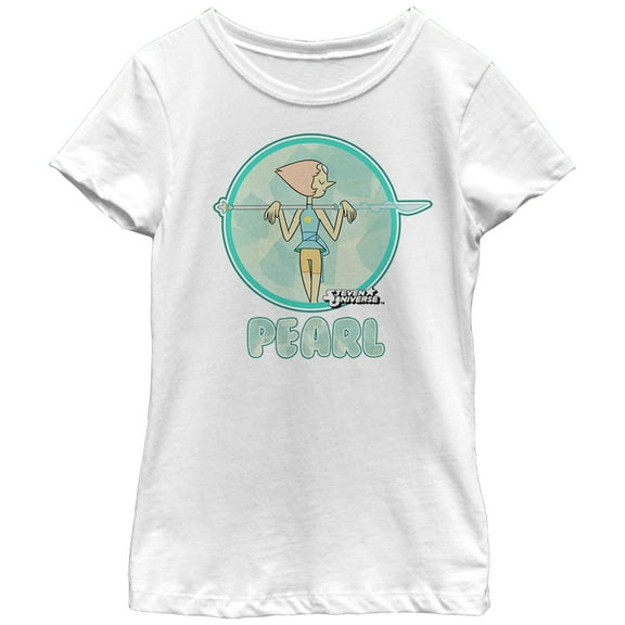 Girl's Steven Universe Pearl Circle Graphic Tee White Medium