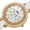 Gold Tone/White, variant on Women's Crystal-Accented Quartz Multifunction Leather Gold-Tone Strap Watch