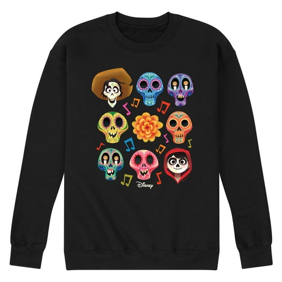 Coco - Musical Skulls  - Men's Crew Neck Fleece Pullover